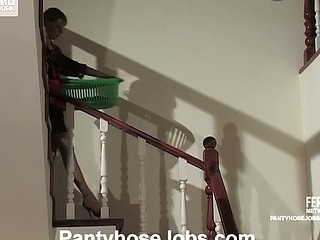 Horny worker making housewife