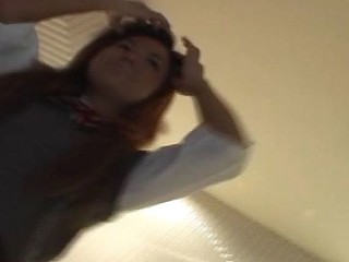 Hot little Oriental schoolgirl gets her hands tied and fucked in the dark